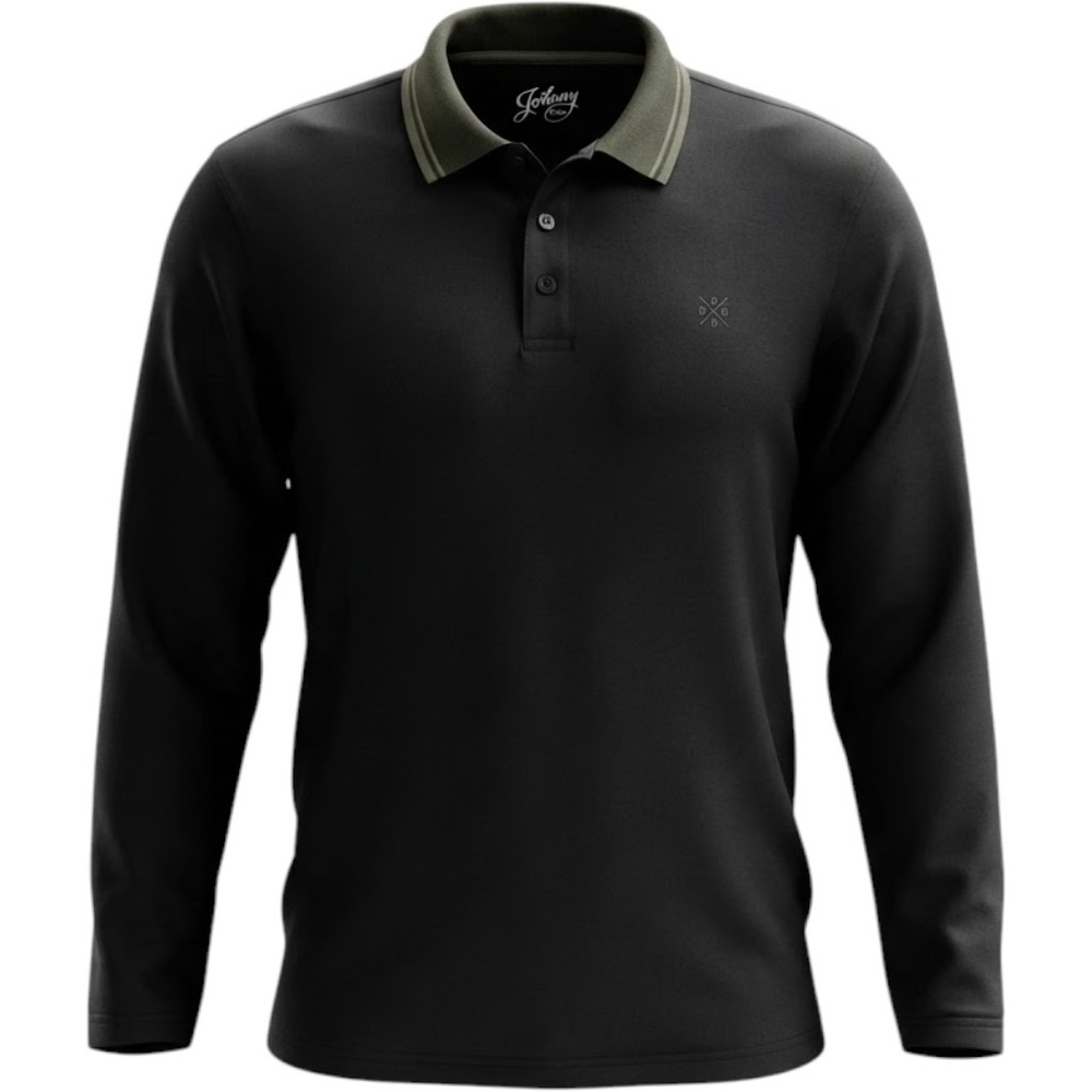 Johnny Bigg Long Sleeve PLus Size Pique Polo Mens 9XL Black NWT Collar Cotton
